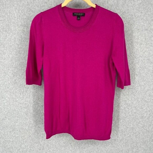 Banana Republic Sweaters - Banana Republic Womens Silk Cashmere Crew Neck Sweater Size S Berry Pink Office